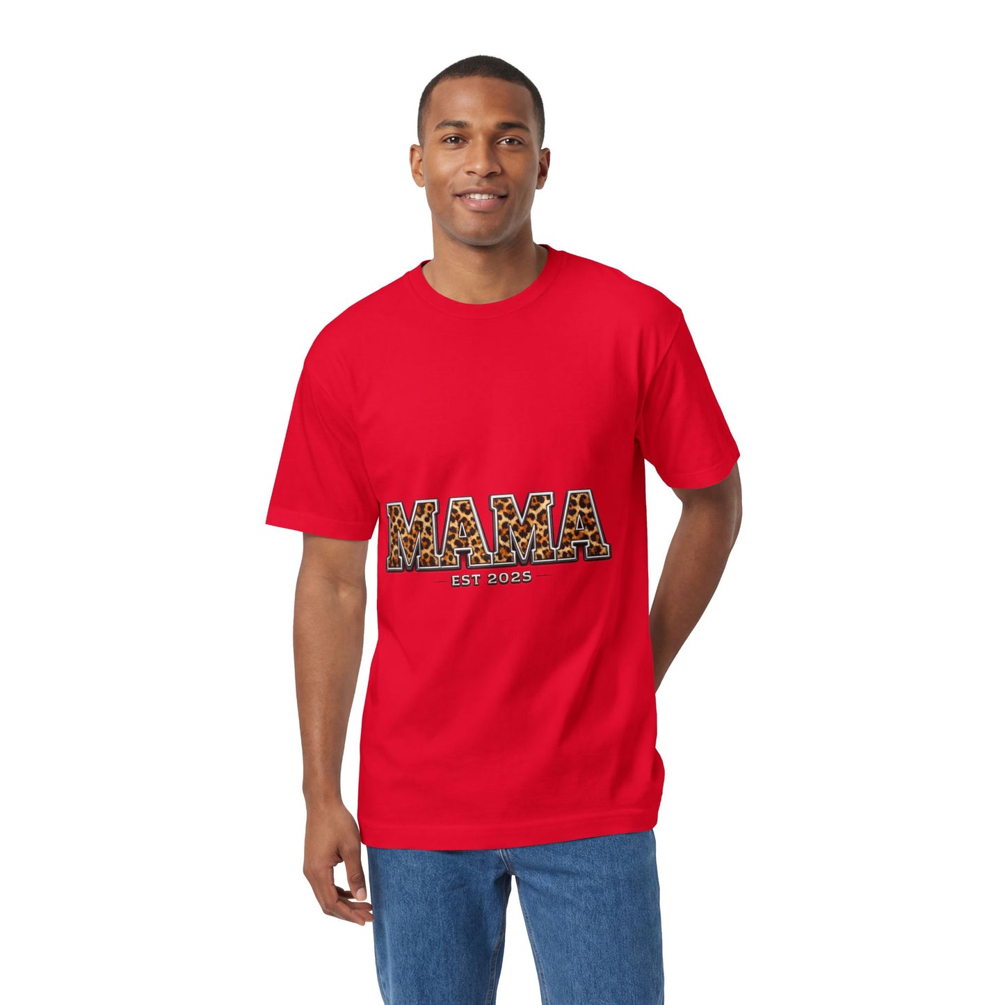 Mama Leopard Print Tee — "MAMA" Est. 1985 Graphic Shirt