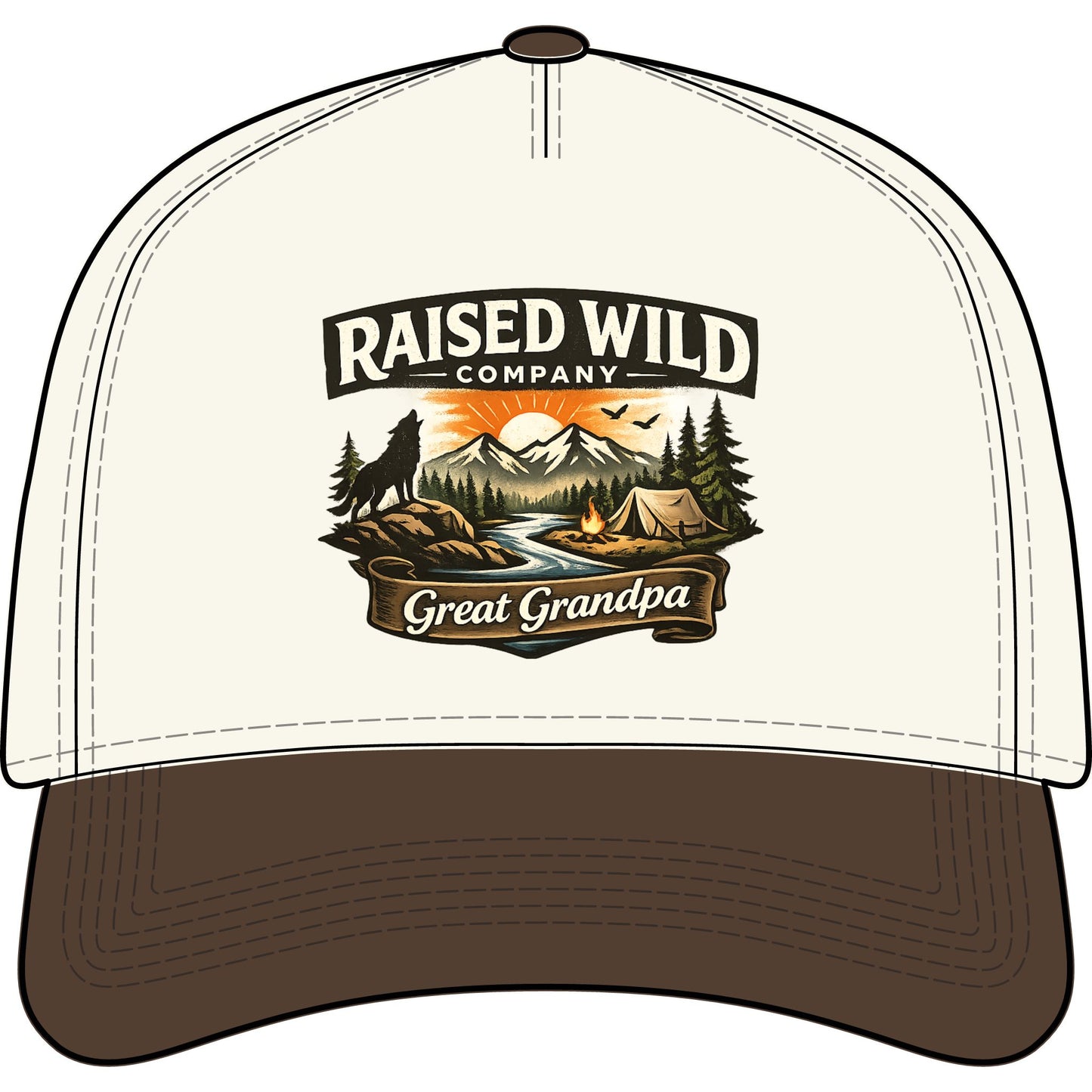 Cap — "Raised Wild Company" Great Grandpa Outdoor Trucker Cap