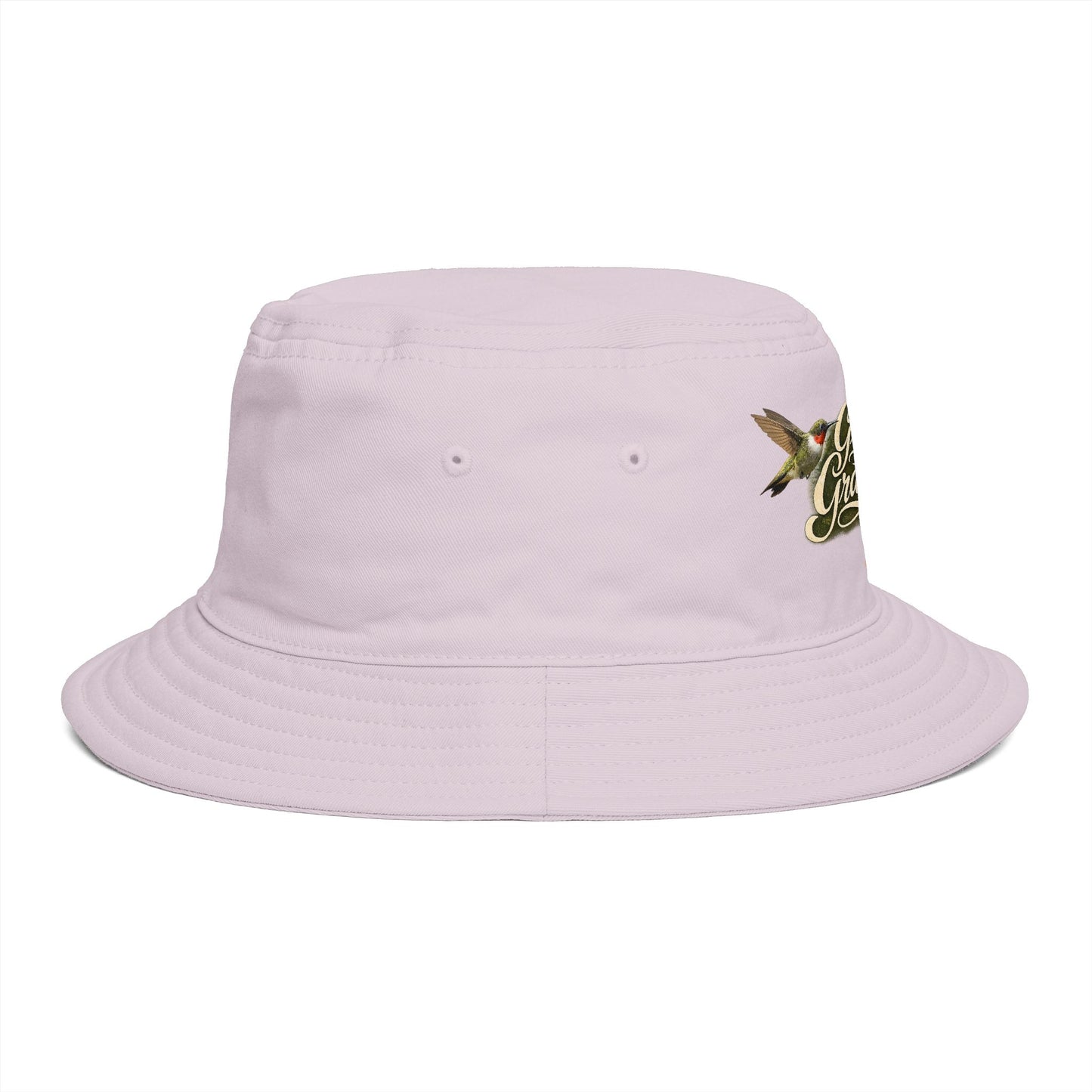 Great Grandma Floral Bucket Hat — Vintage Hummingbird & Lily Gift