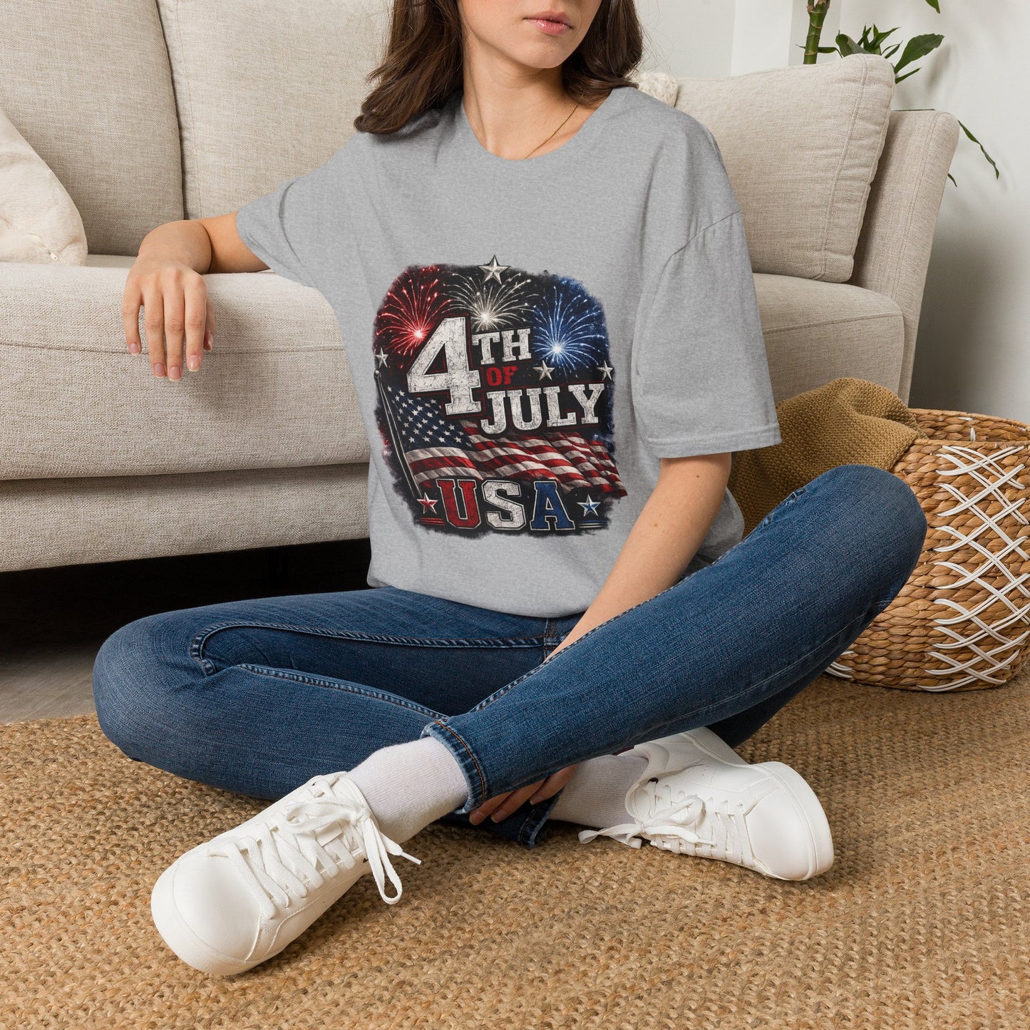 4th of July USA T-Shirt — Patriotic Fireworks Tee