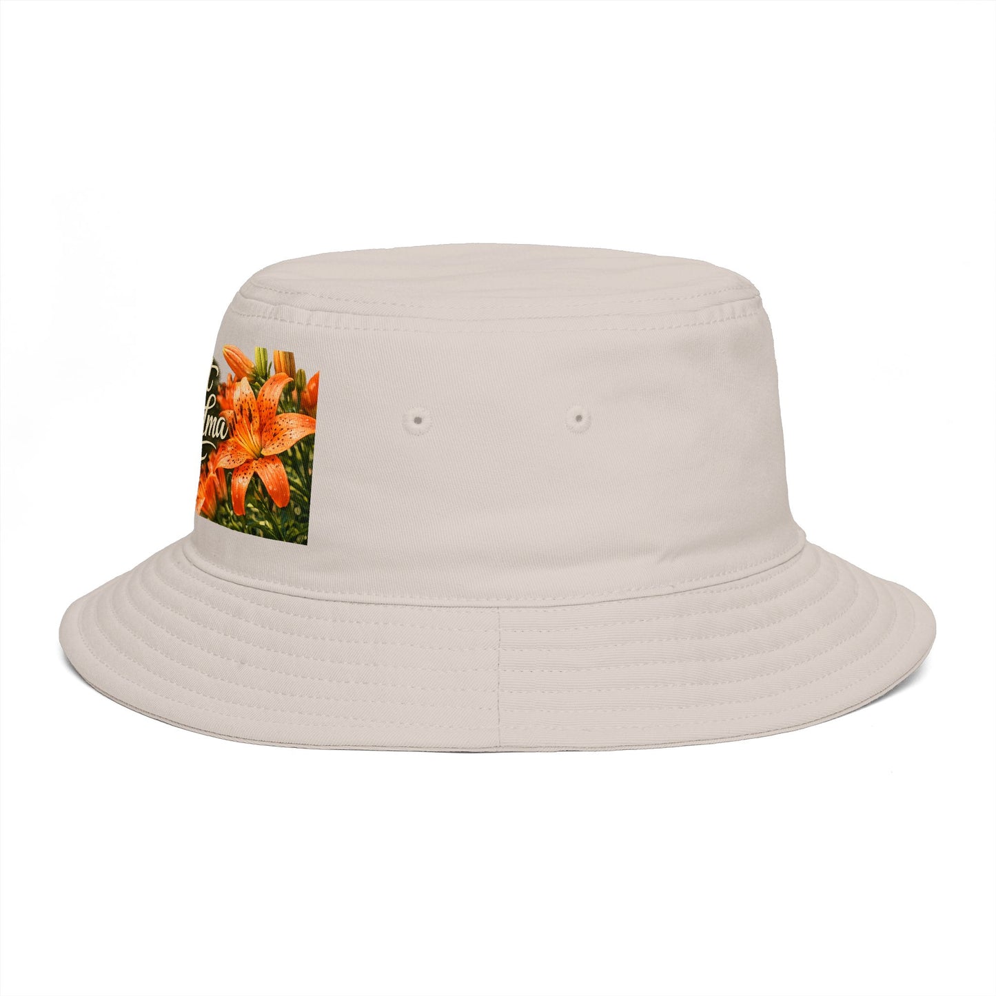 Great Grandma Floral Bucket Hat — Vintage Hummingbird & Lily Gift