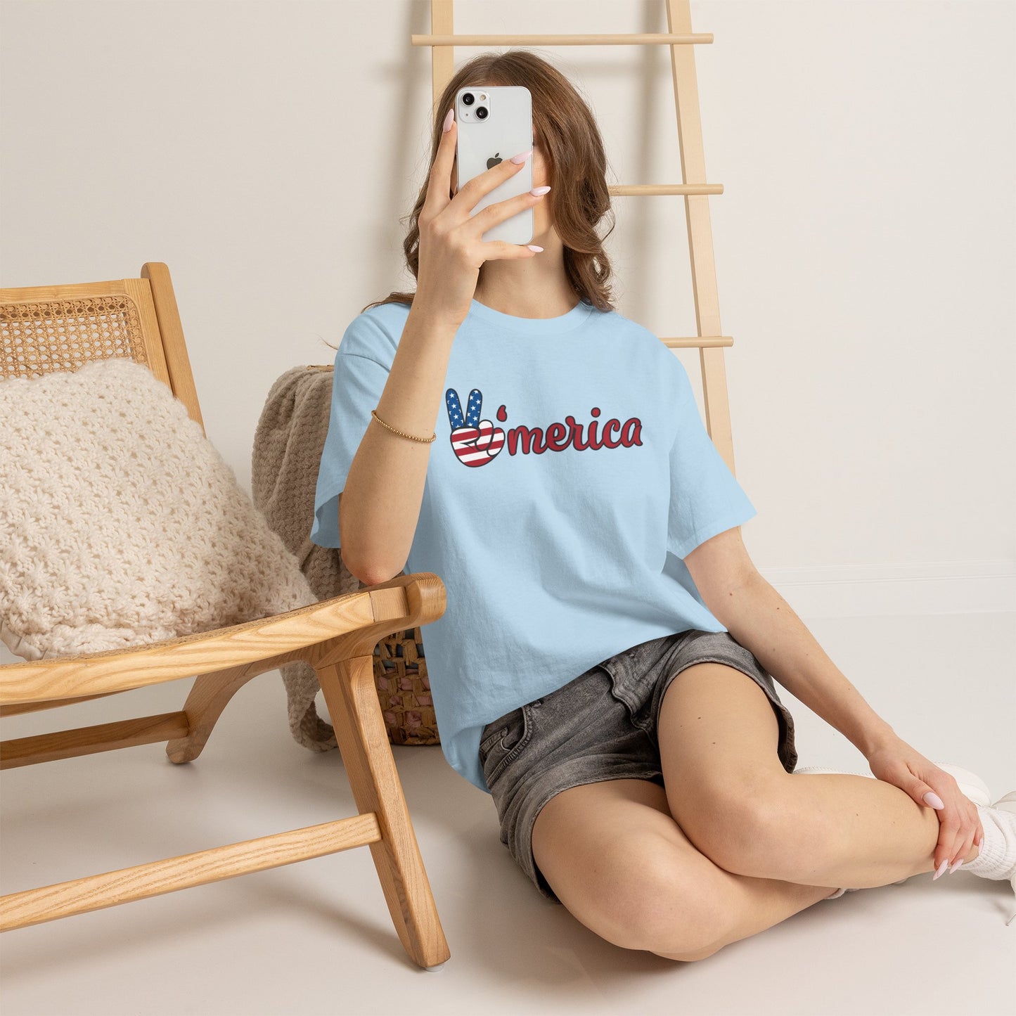 'Merica Peace Sign T-Shirt – Patriotic USA Flag Graphic Tee for 4th of July