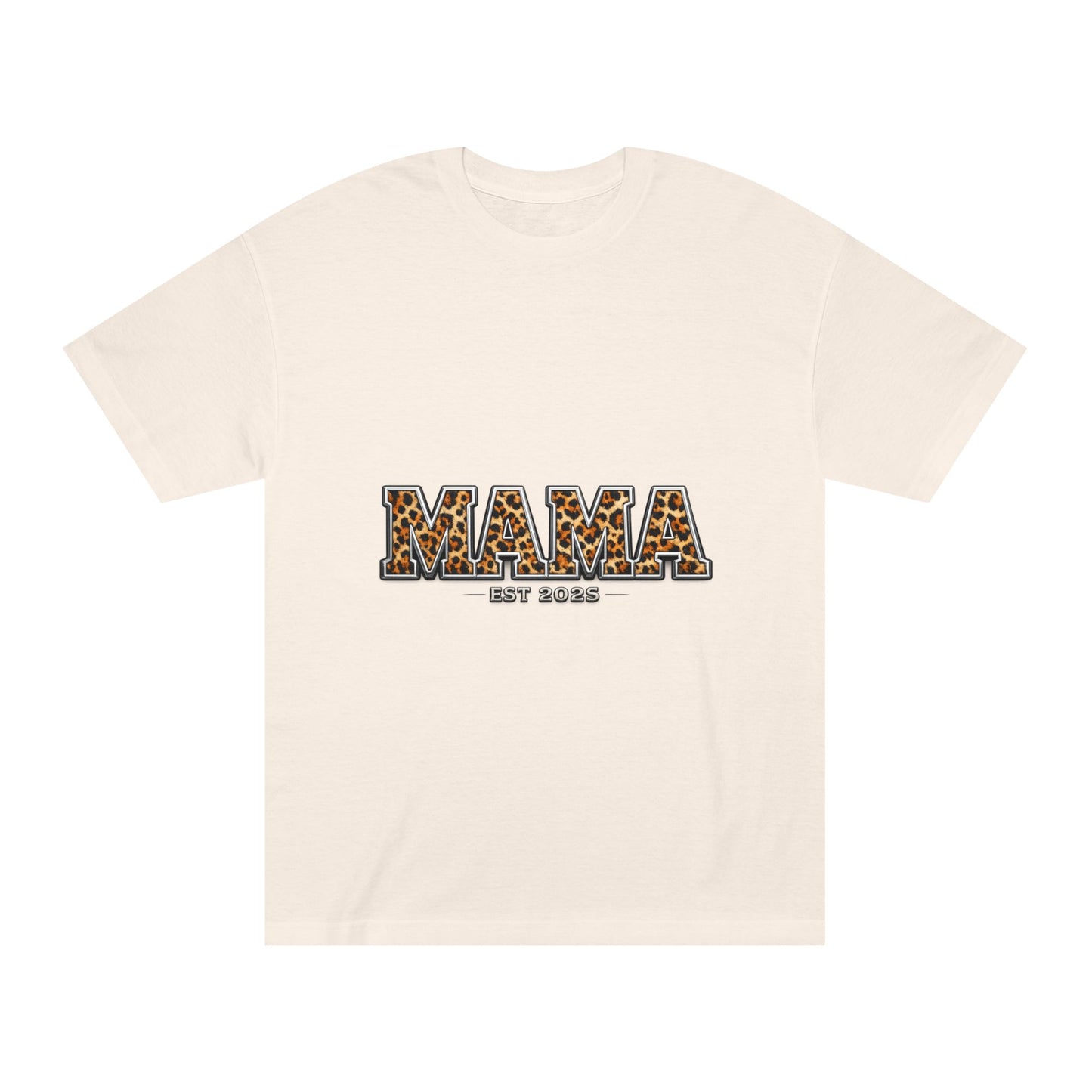 Mama Leopard Print Tee — "MAMA" Est. 1985 Graphic Shirt