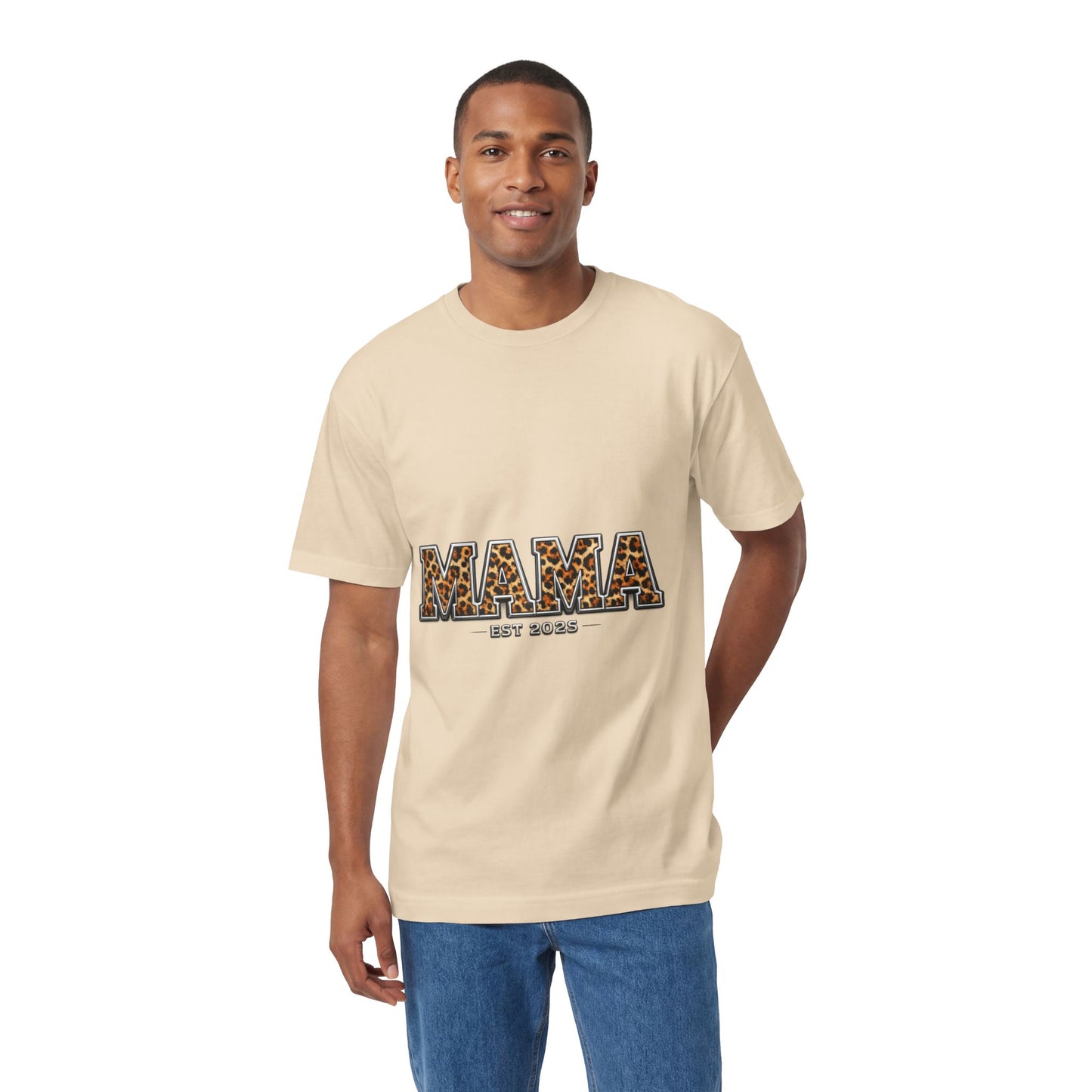 Mama Leopard Print Tee — "MAMA" Est. 1985 Graphic Shirt