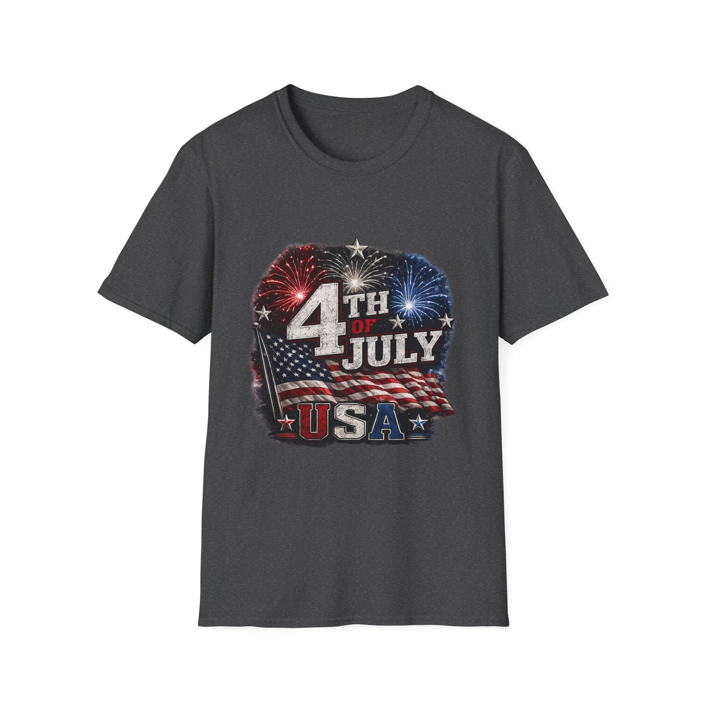 4th of July USA T-Shirt — Patriotic Fireworks Tee