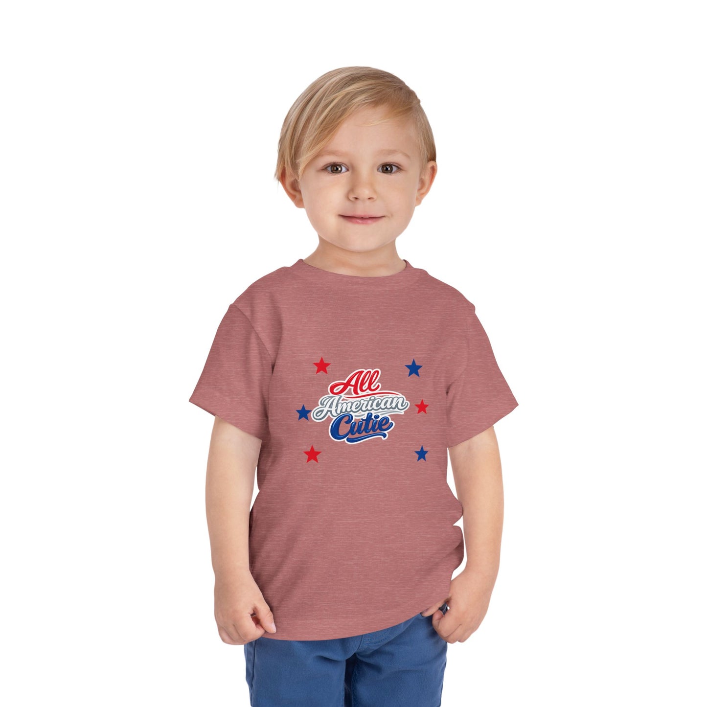 Toddler Tee — "All American Cutie" Patriotic Stars Shirt