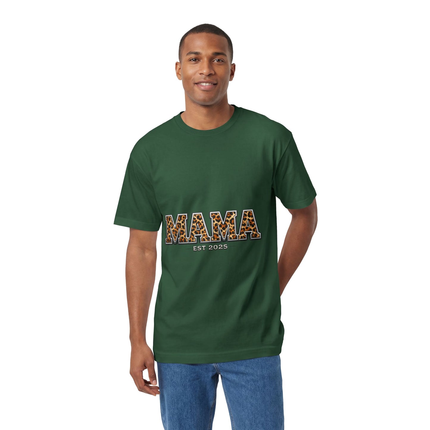 Mama Leopard Print Tee — "MAMA" Est. 1985 Graphic Shirt