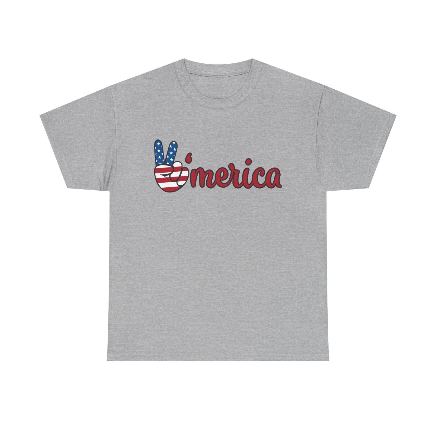 'Merica Peace Sign T-Shirt – Patriotic USA Flag Graphic Tee for 4th of July