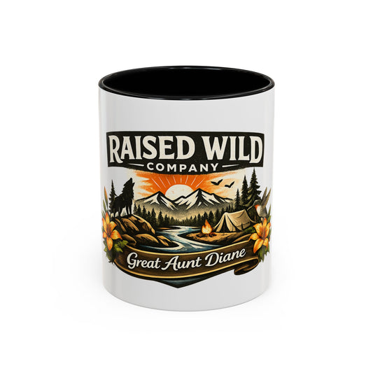 Raised Wild Company Camping Coffee Mug – Personalized “Great Aunt Diane” Gift