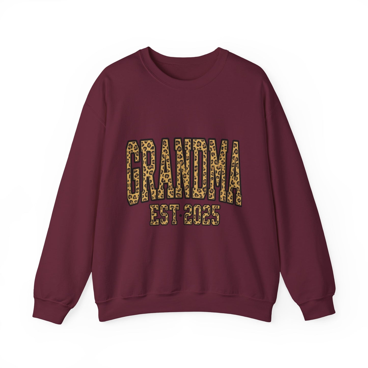 Grandma Est. 2025 Leopard Print Crewneck Sweatshirt