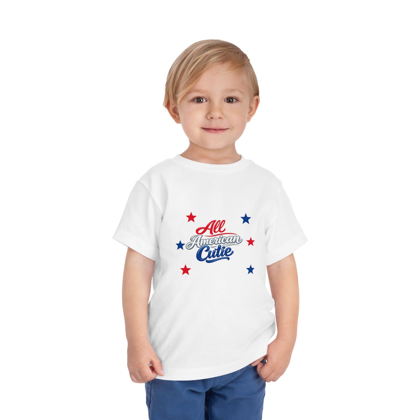Toddler Tee — "All American Cutie" Patriotic Stars Shirt