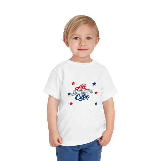 Toddler Tee — "All American Cutie" Patriotic Stars Shirt