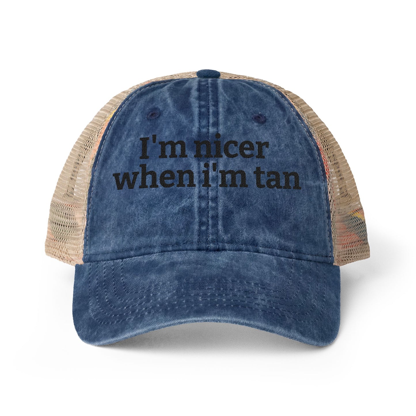 Women's Washed Mesh-Back Cap  "I'm nicer when I'm tan"