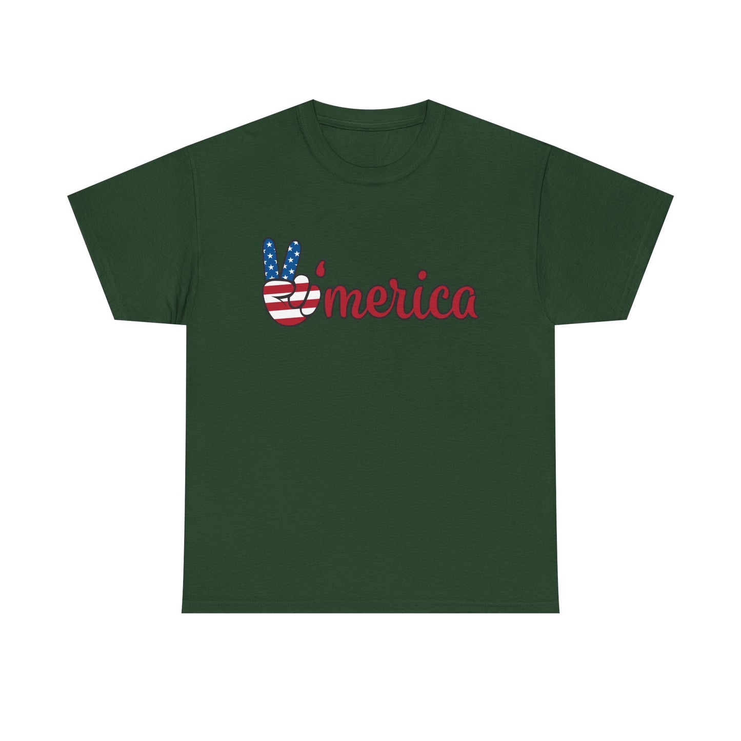 'Merica Peace Sign T-Shirt – Patriotic USA Flag Graphic Tee for 4th of July