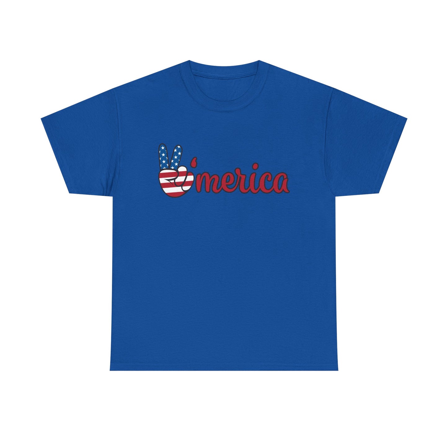 'Merica Peace Sign T-Shirt – Patriotic USA Flag Graphic Tee for 4th of July