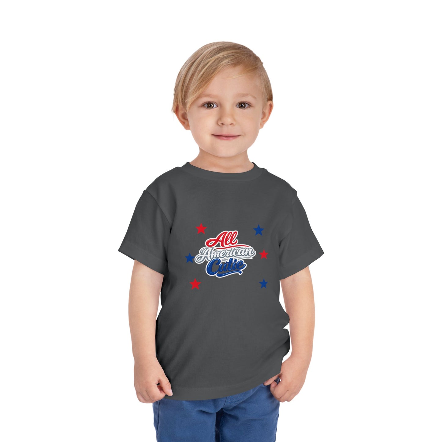 Toddler Tee — "All American Cutie" Patriotic Stars Shirt