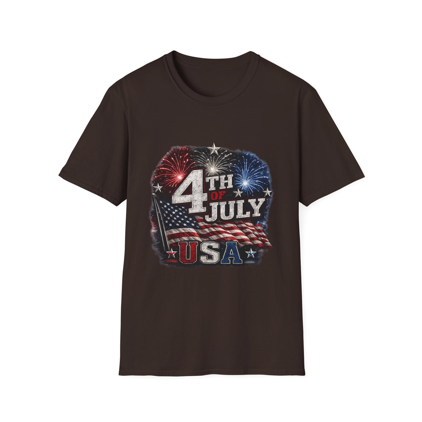 4th of July USA T-Shirt — Patriotic Fireworks Tee