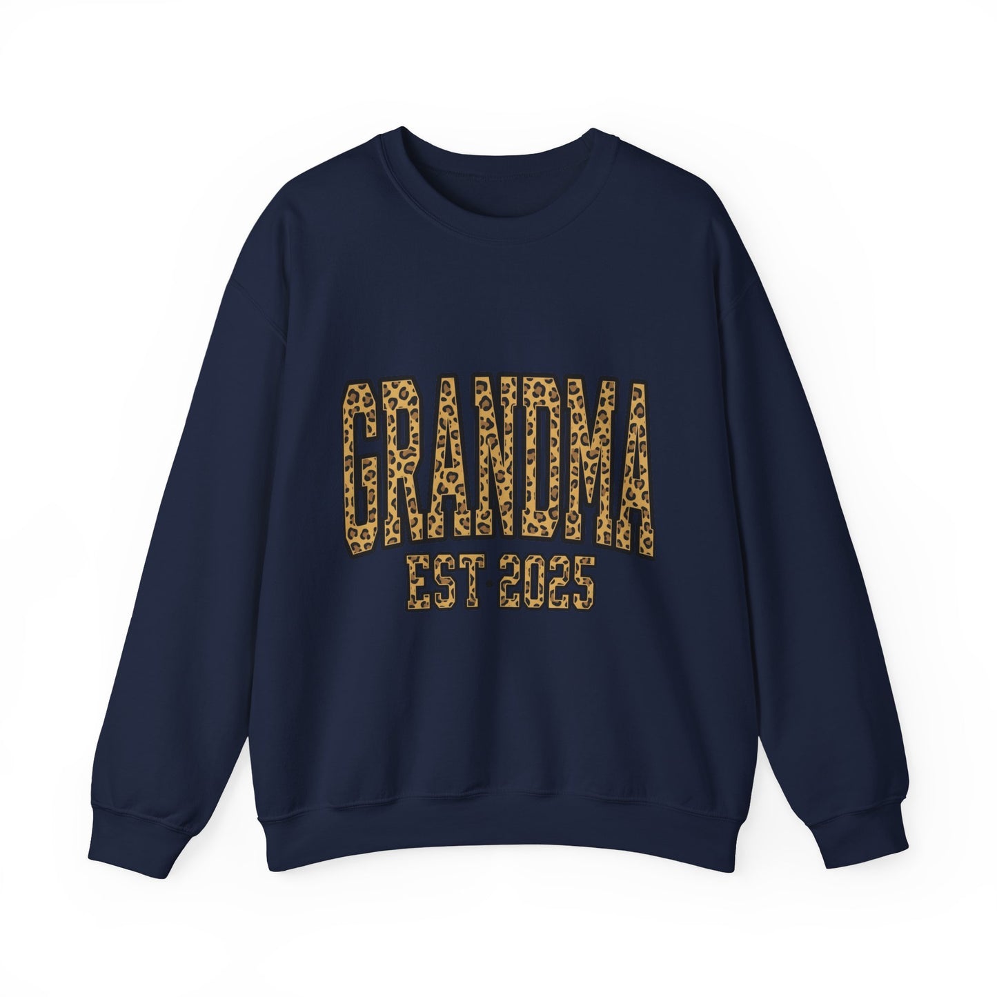 Grandma Est. 2025 Leopard Print Crewneck Sweatshirt