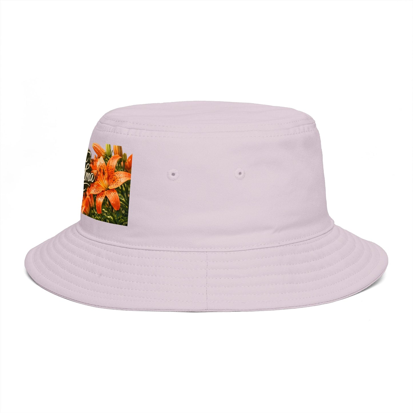 Great Grandma Floral Bucket Hat — Vintage Hummingbird & Lily Gift