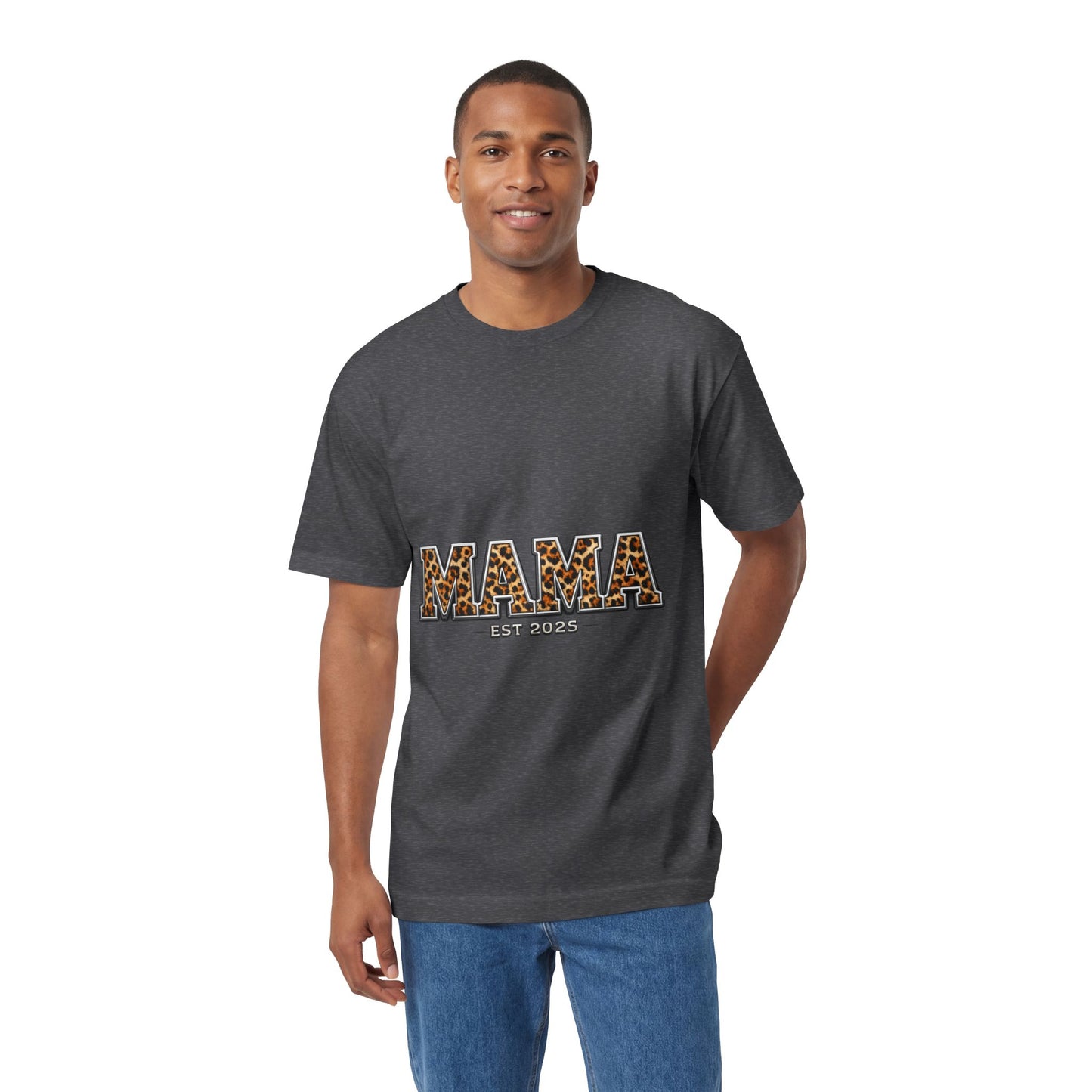 Mama Leopard Print Tee — "MAMA" Est. 1985 Graphic Shirt