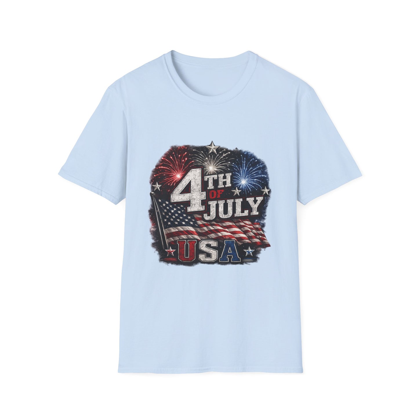 4th of July USA T-Shirt — Patriotic Fireworks Tee