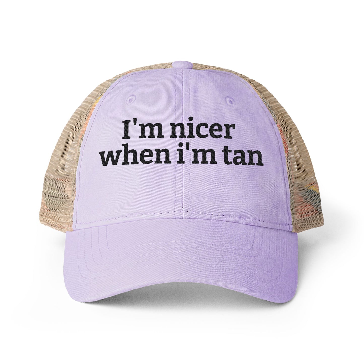 Women's Washed Mesh-Back Cap  "I'm nicer when I'm tan"