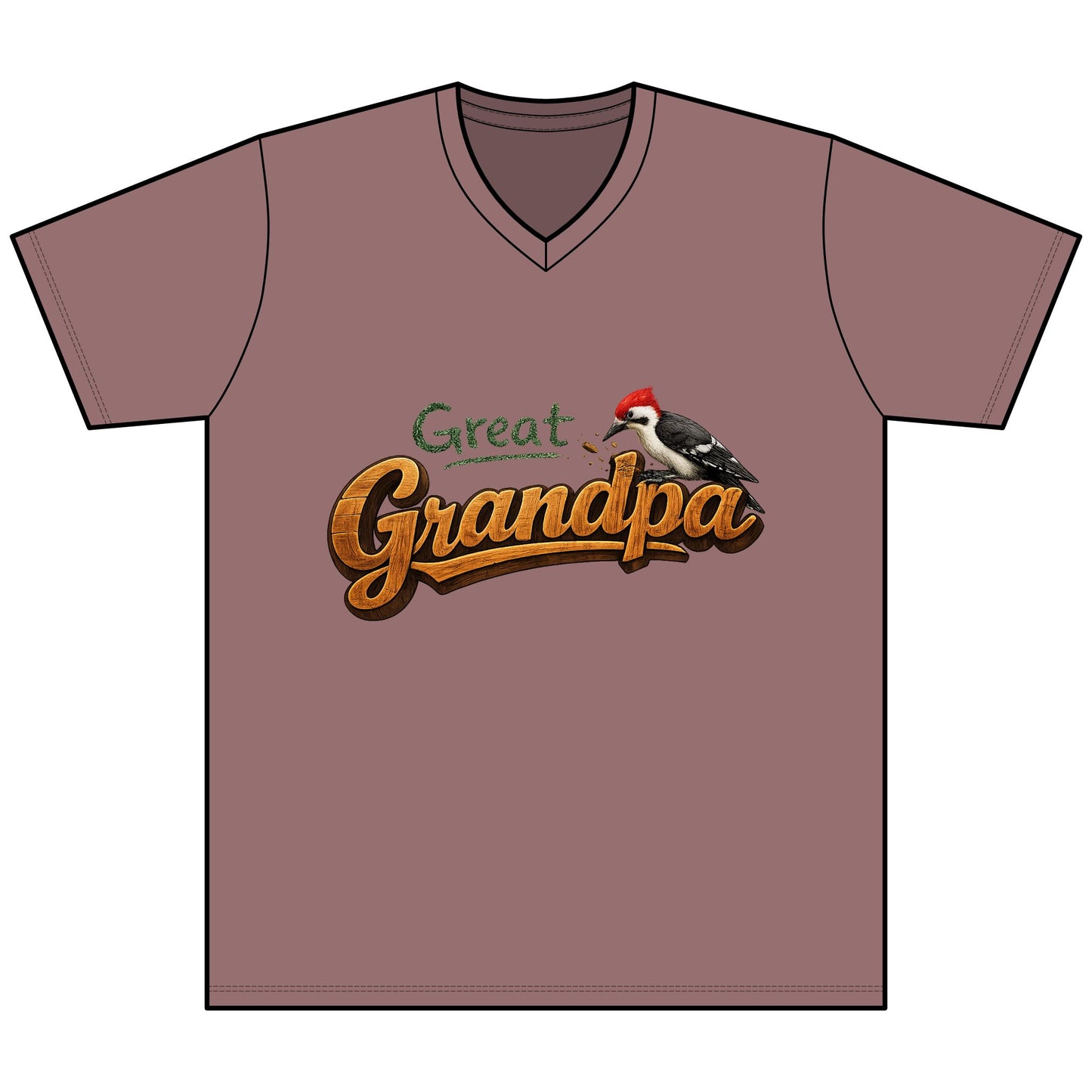Great Grandpa V-Neck Tee — Woodpecker Graphic Gifts for Grandfather