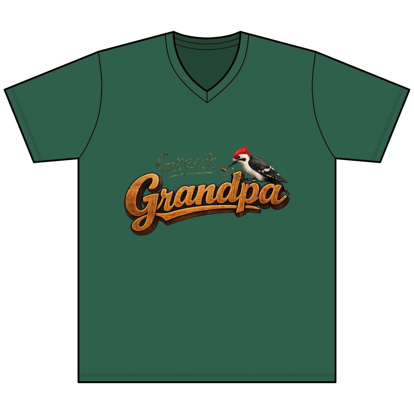 Great Grandpa V-Neck Tee — Woodpecker Graphic Gifts for Grandfather