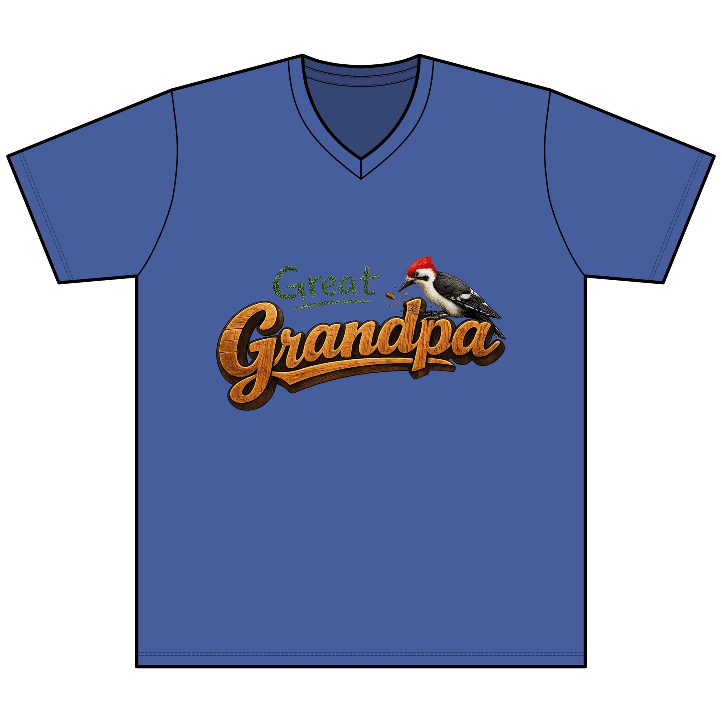 Great Grandpa V-Neck Tee — Woodpecker Graphic Gifts for Grandfather