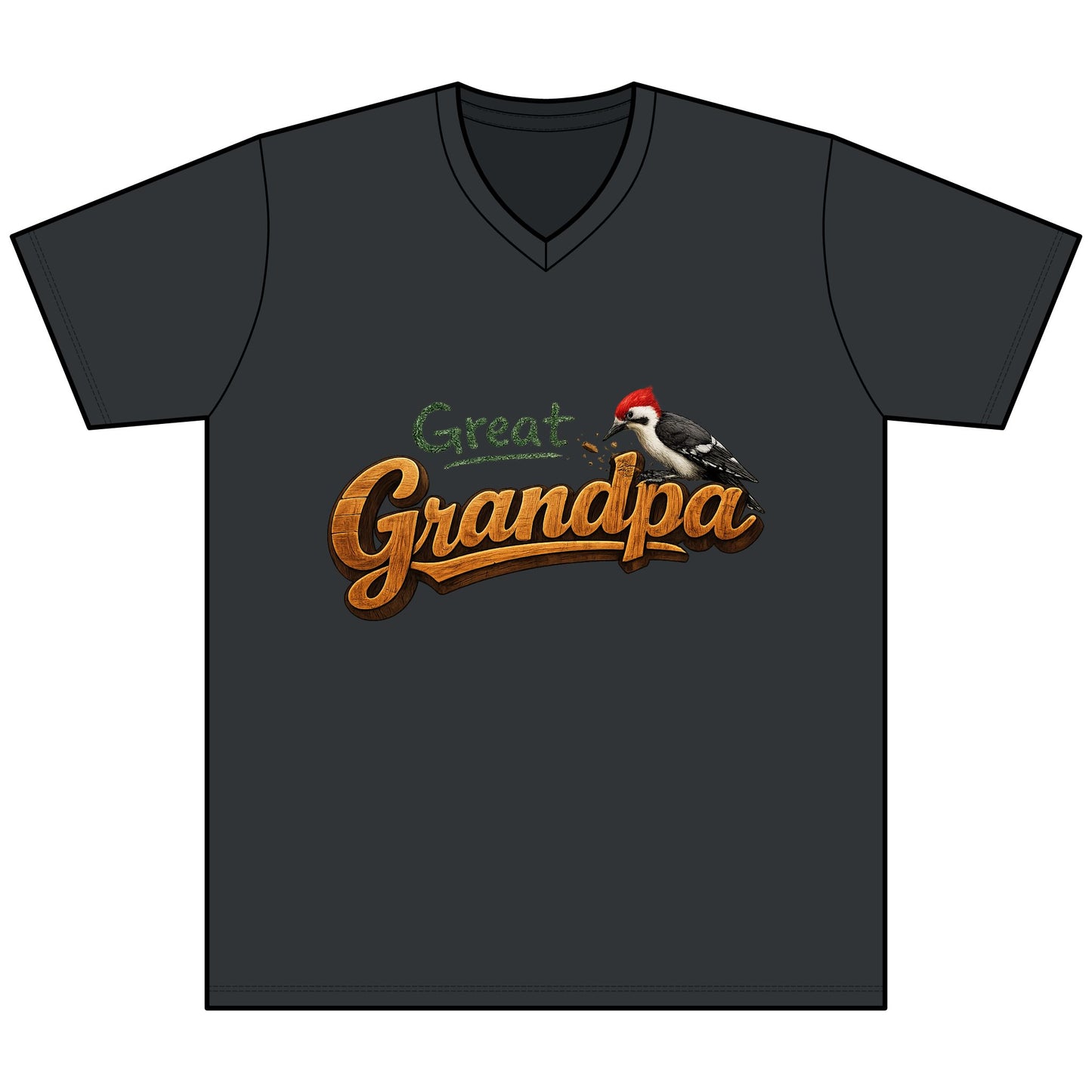 Great Grandpa V-Neck Tee — Woodpecker Graphic Gifts for Grandfather