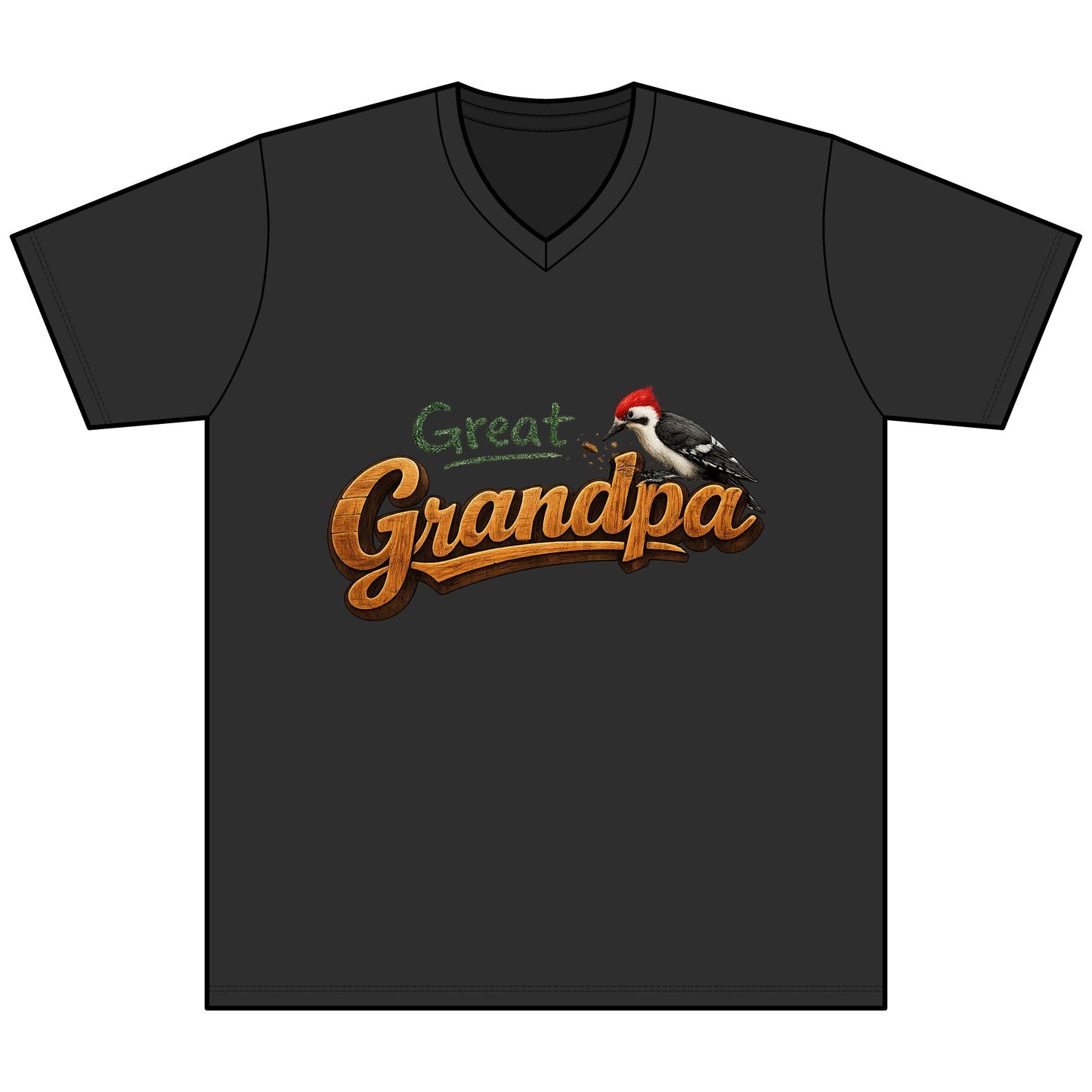 Great Grandpa V-Neck Tee — Woodpecker Graphic Gifts for Grandfather