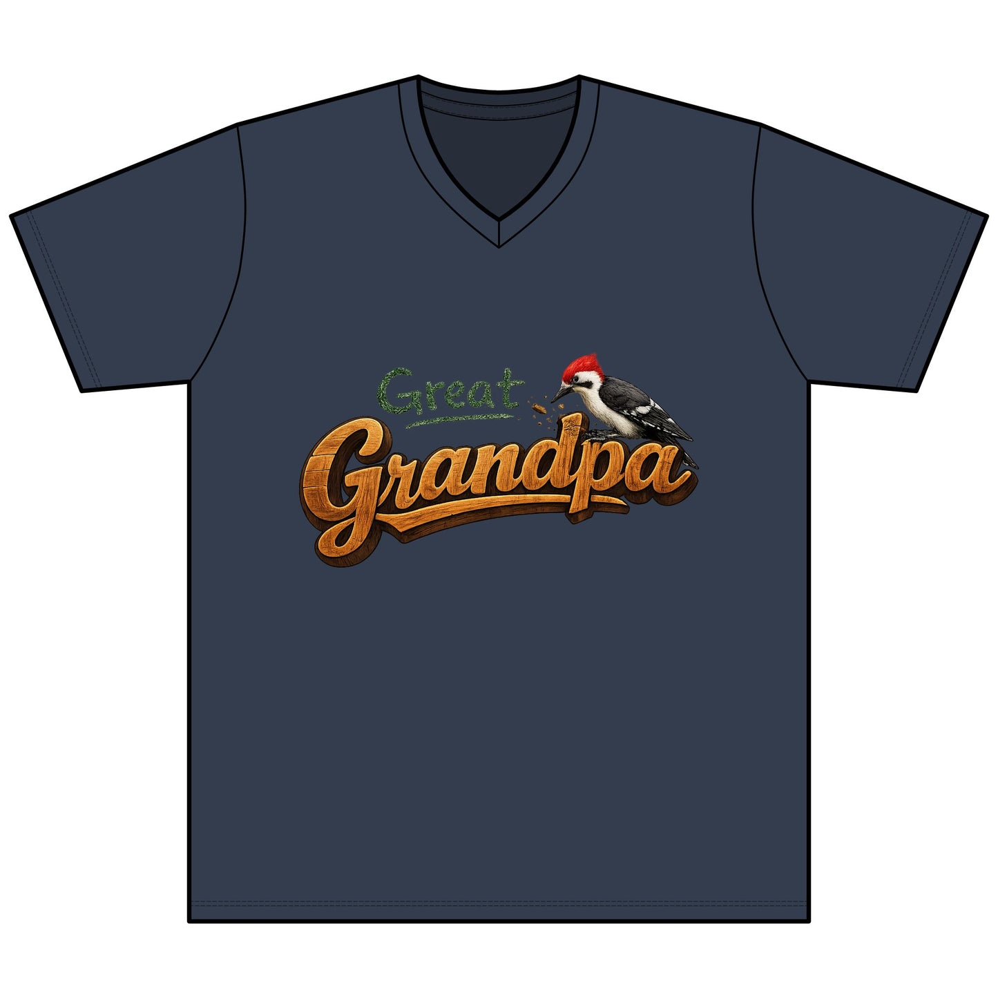 Great Grandpa V-Neck Tee — Woodpecker Graphic Gifts for Grandfather