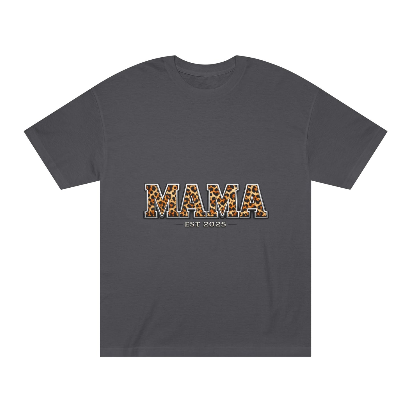 Mama Leopard Print Tee — "MAMA" Est. 1985 Graphic Shirt