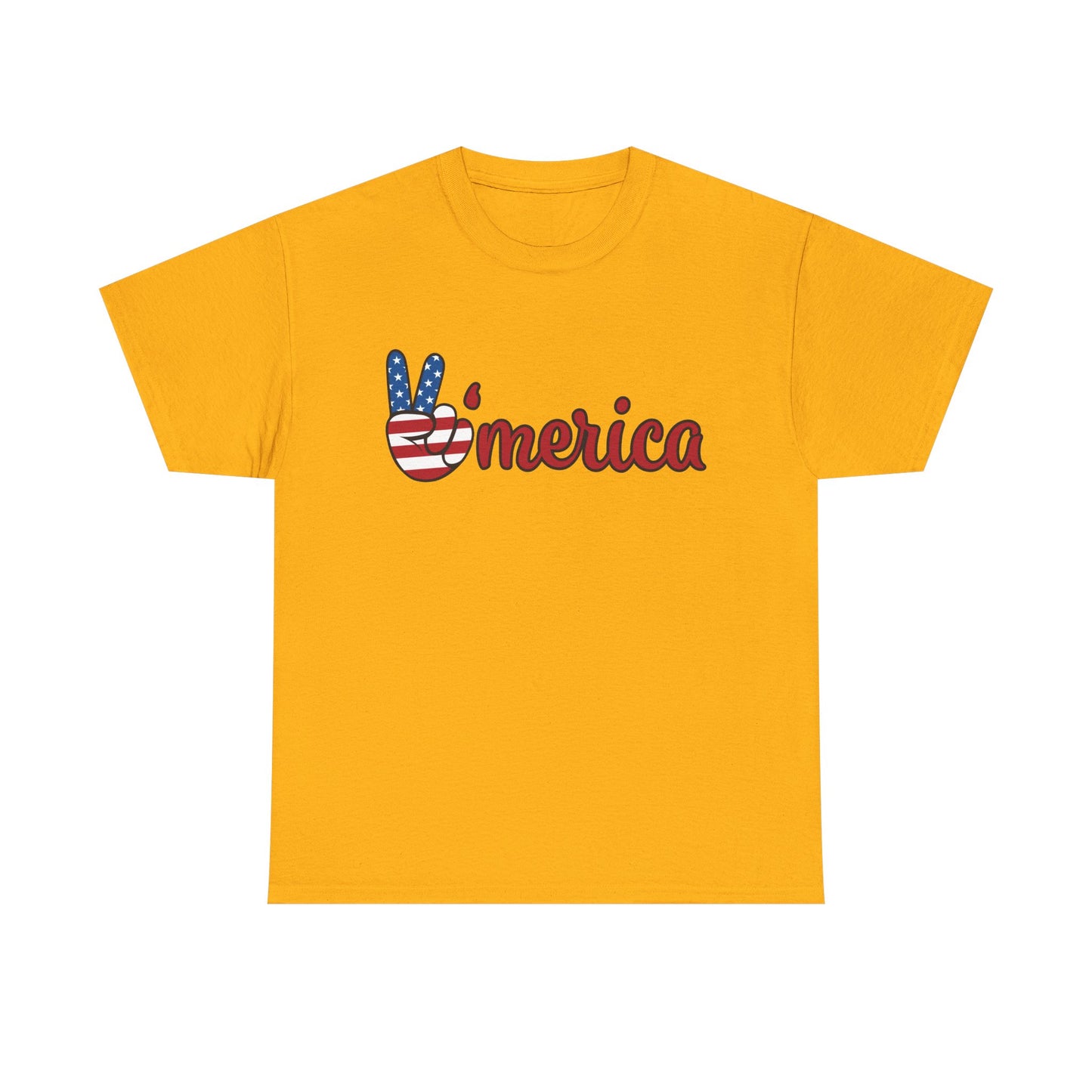 'Merica Peace Sign T-Shirt – Patriotic USA Flag Graphic Tee for 4th of July