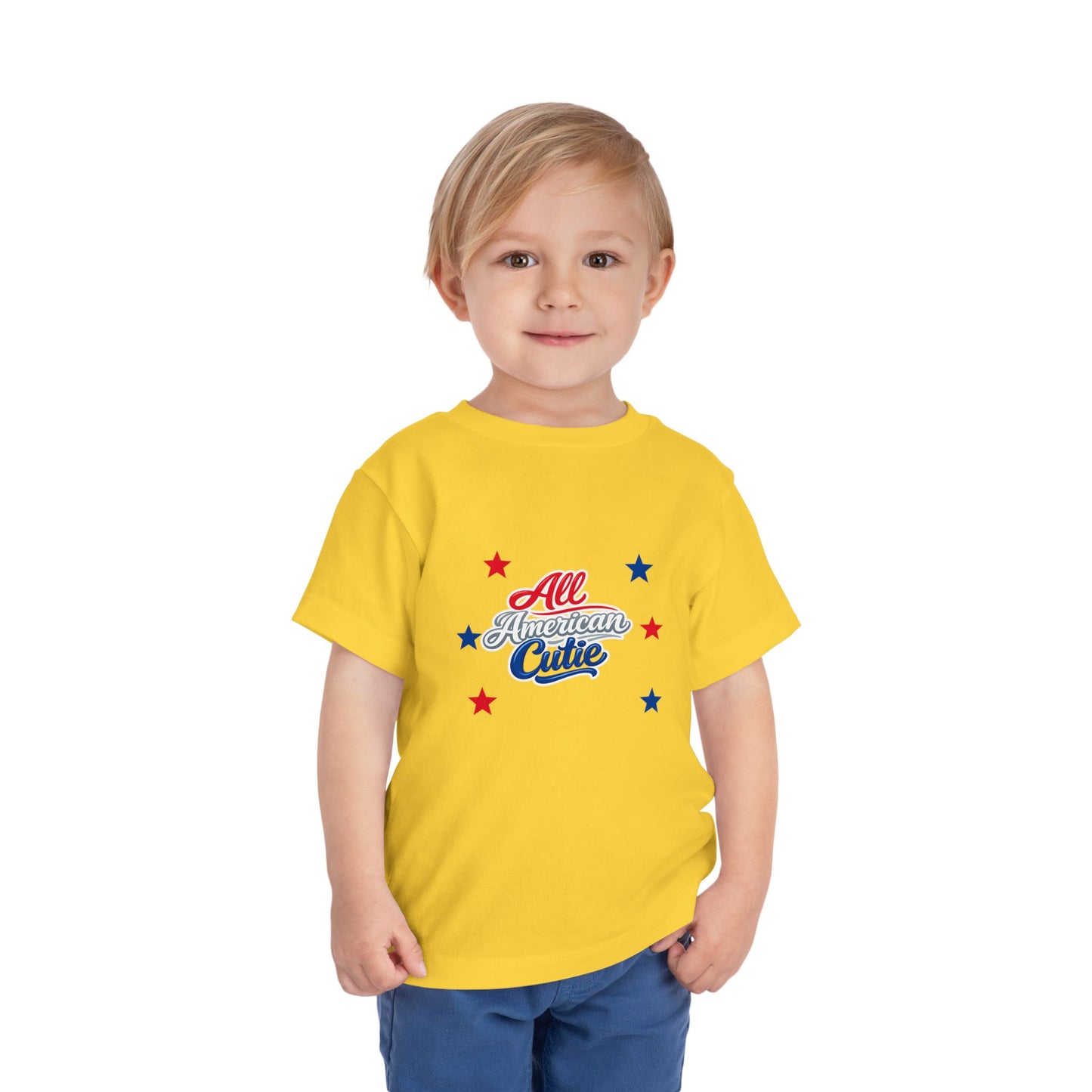 Toddler Tee — "All American Cutie" Patriotic Stars Shirt