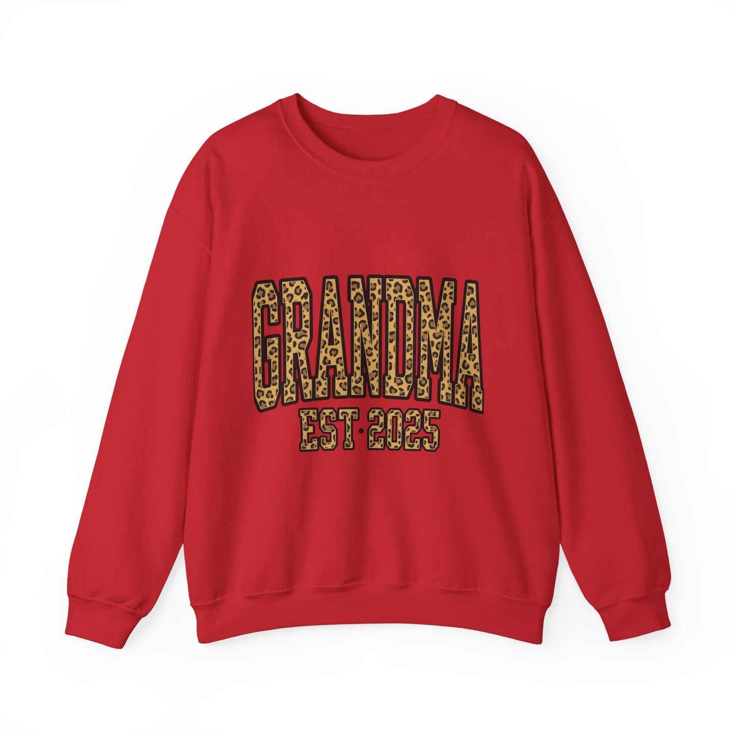 Grandma Est. 2025 Leopard Print Crewneck Sweatshirt