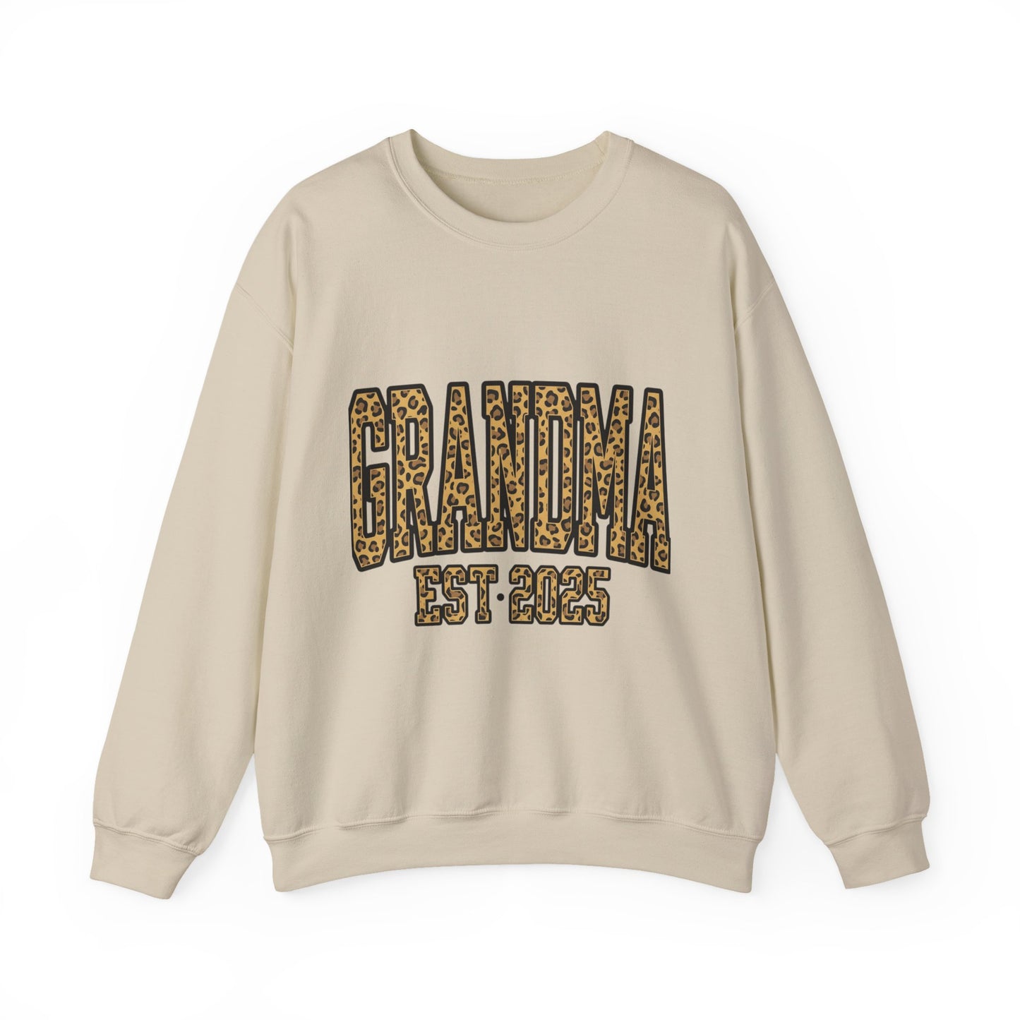 Grandma Est. 2025 Leopard Print Crewneck Sweatshirt