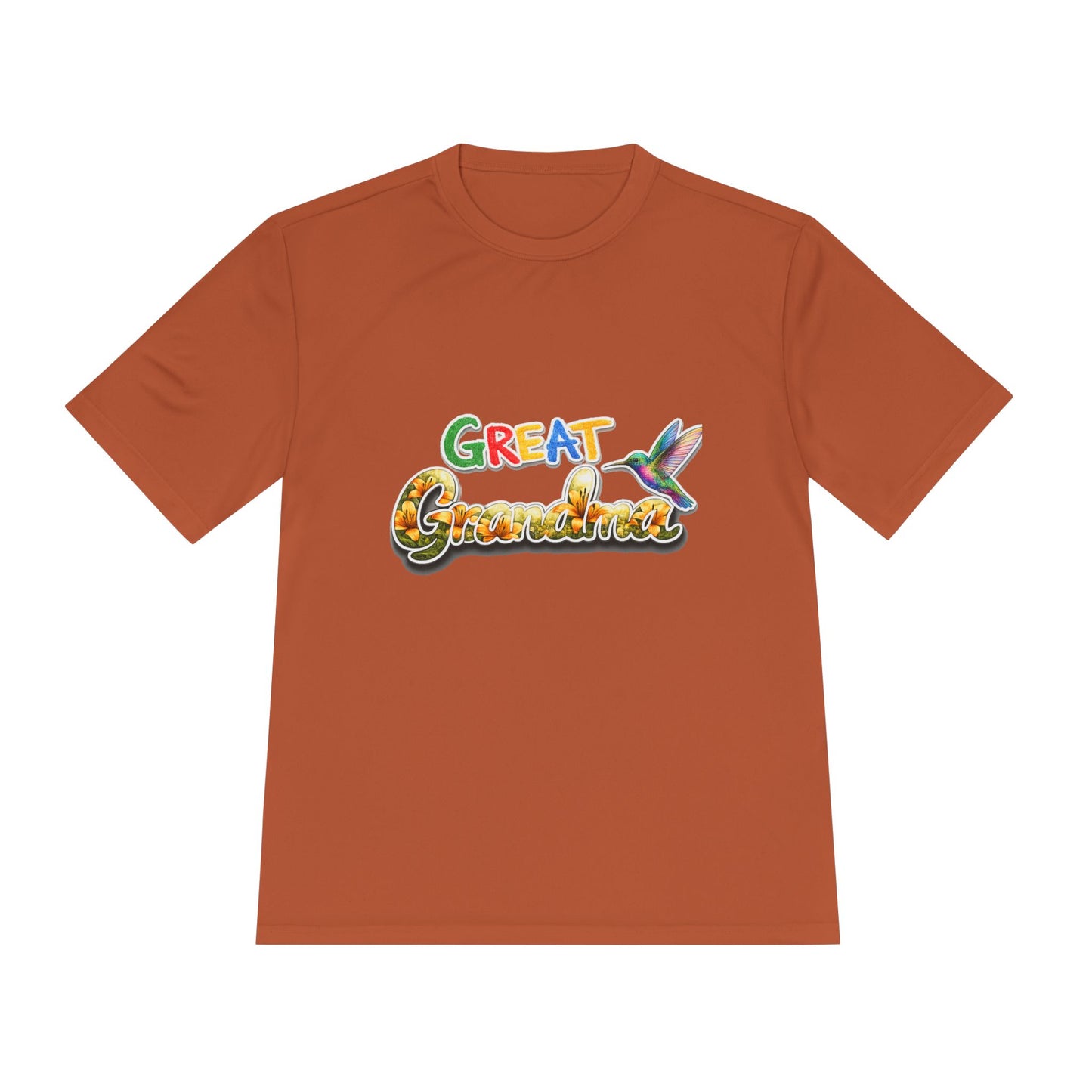 Great Grandmother Tee — Colorful Hummingbird Floral Design