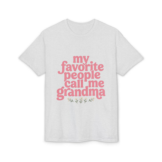 Grandma T-Shirt — "My Favorite People Call Me Grandma" Floral Tee