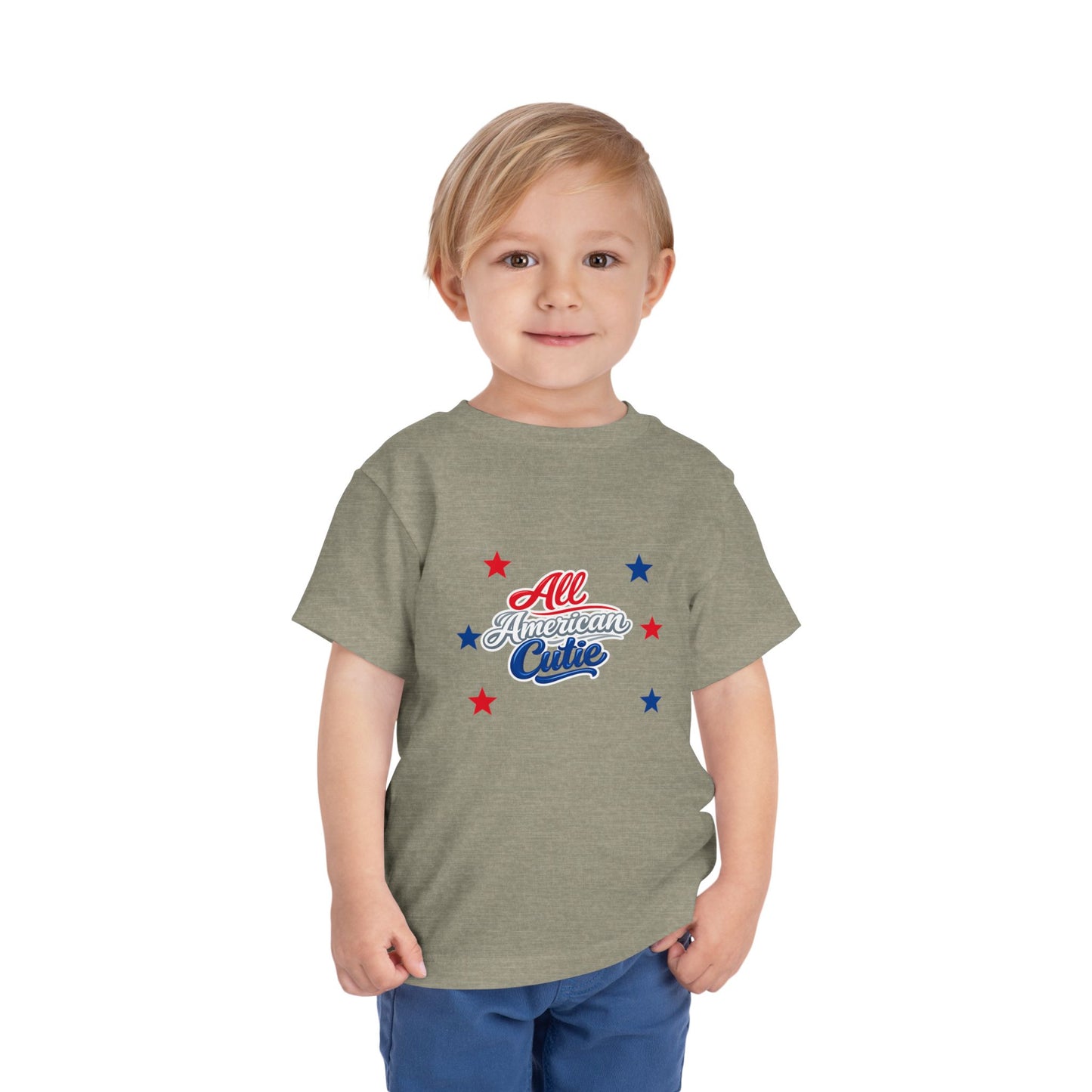 Toddler Tee — "All American Cutie" Patriotic Stars Shirt