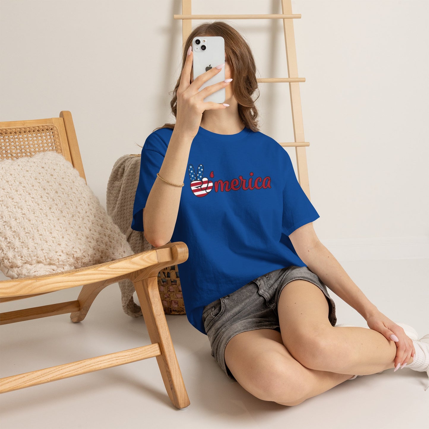 'Merica Peace Sign T-Shirt – Patriotic USA Flag Graphic Tee for 4th of July