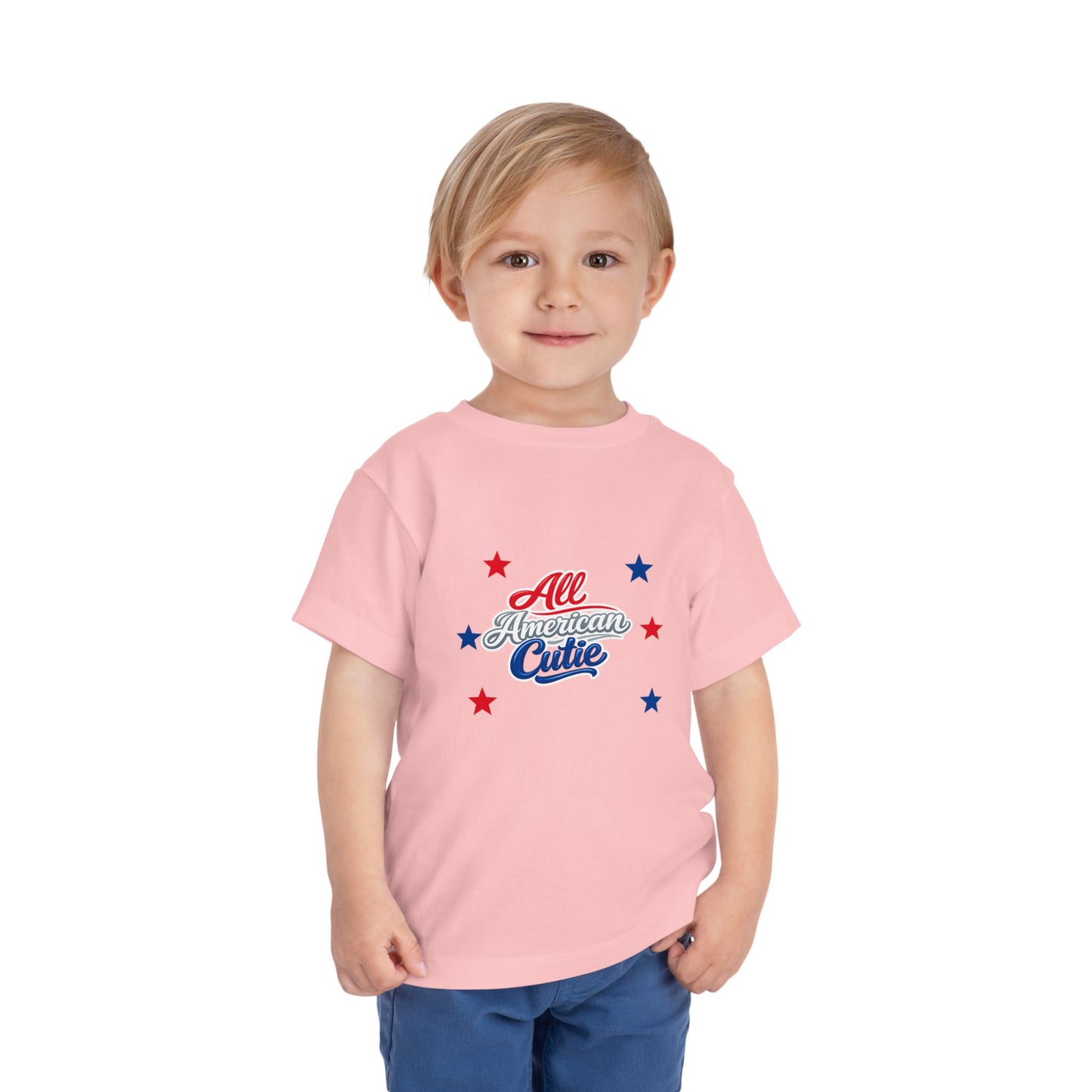 Toddler Tee — "All American Cutie" Patriotic Stars Shirt