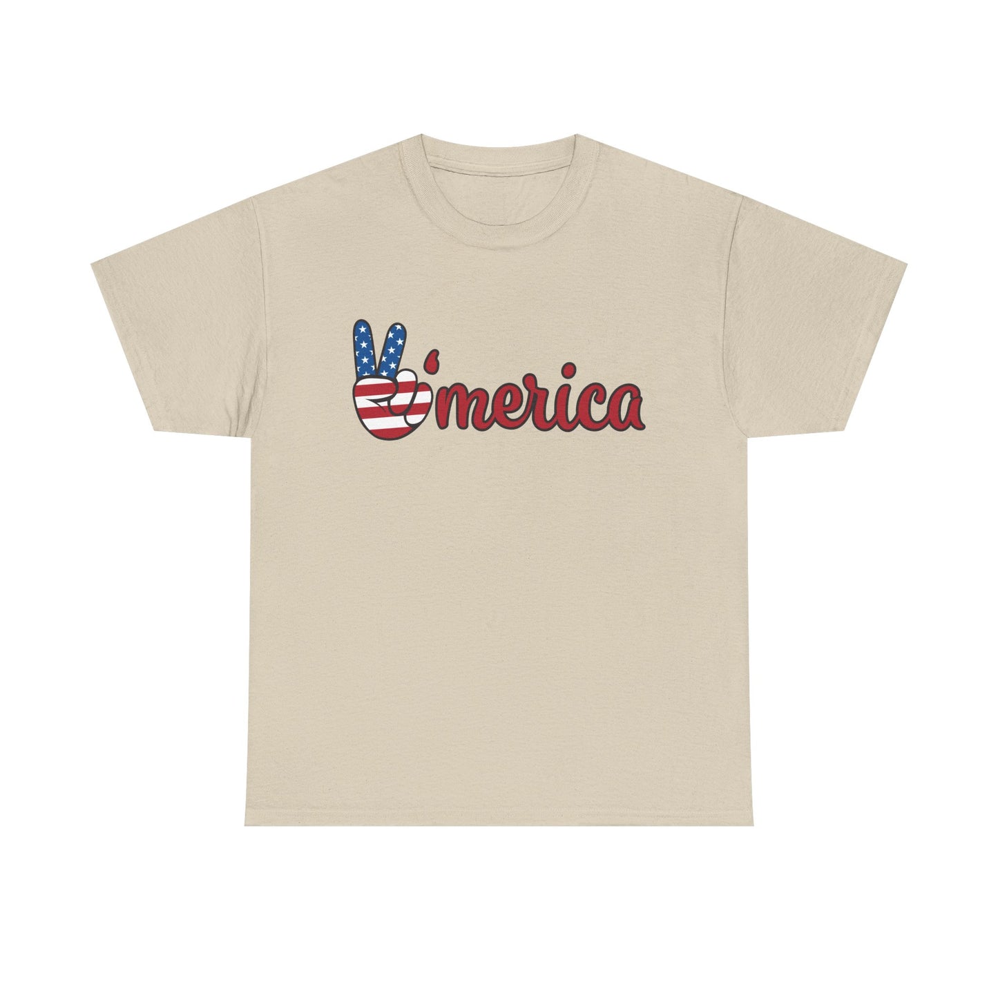 'Merica Peace Sign T-Shirt – Patriotic USA Flag Graphic Tee for 4th of July