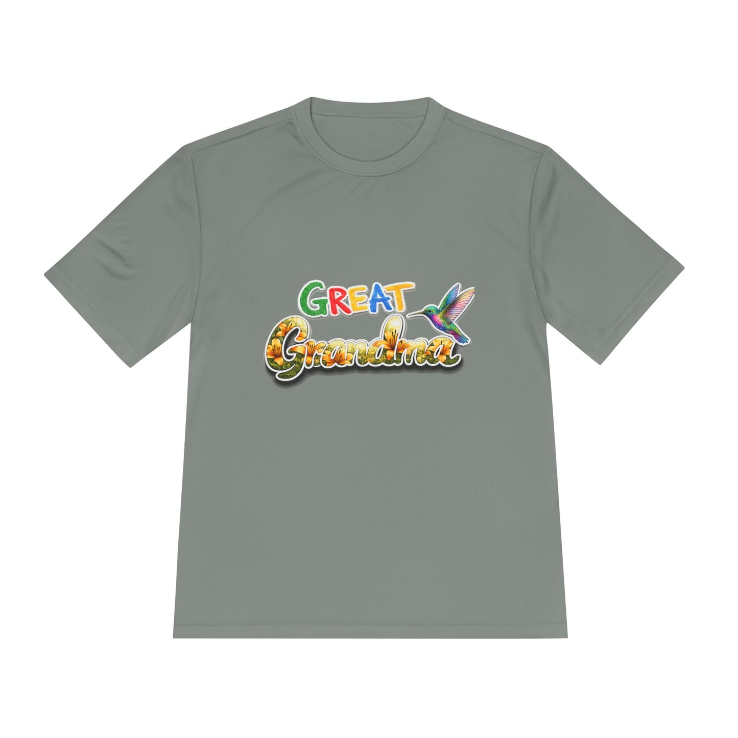 Great Grandmother Tee — Colorful Hummingbird Floral Design