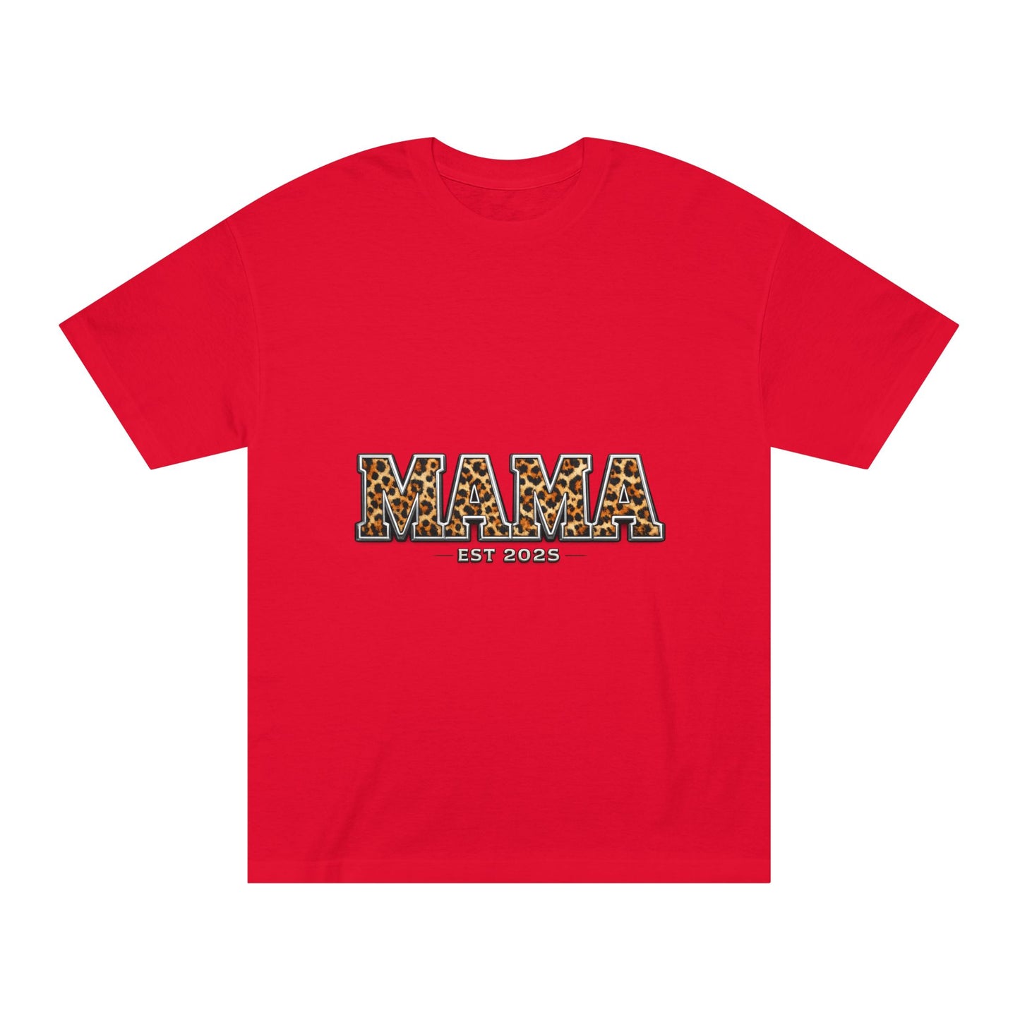 Mama Leopard Print Tee — "MAMA" Est. 1985 Graphic Shirt