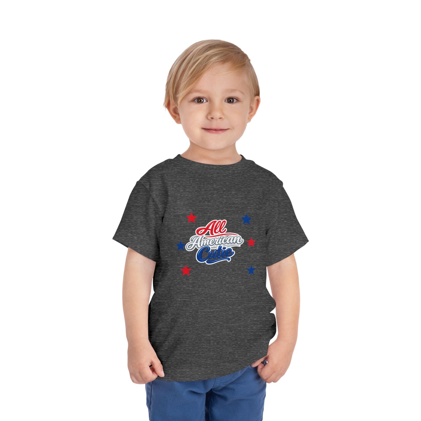 Toddler Tee — "All American Cutie" Patriotic Stars Shirt