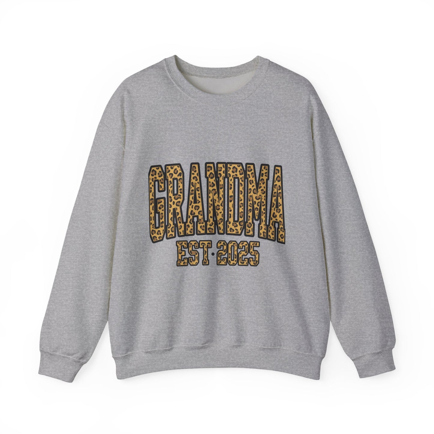 Grandma Est. 2025 Leopard Print Crewneck Sweatshirt