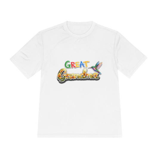 Great Grandmother Tee — Colorful Hummingbird Floral Design