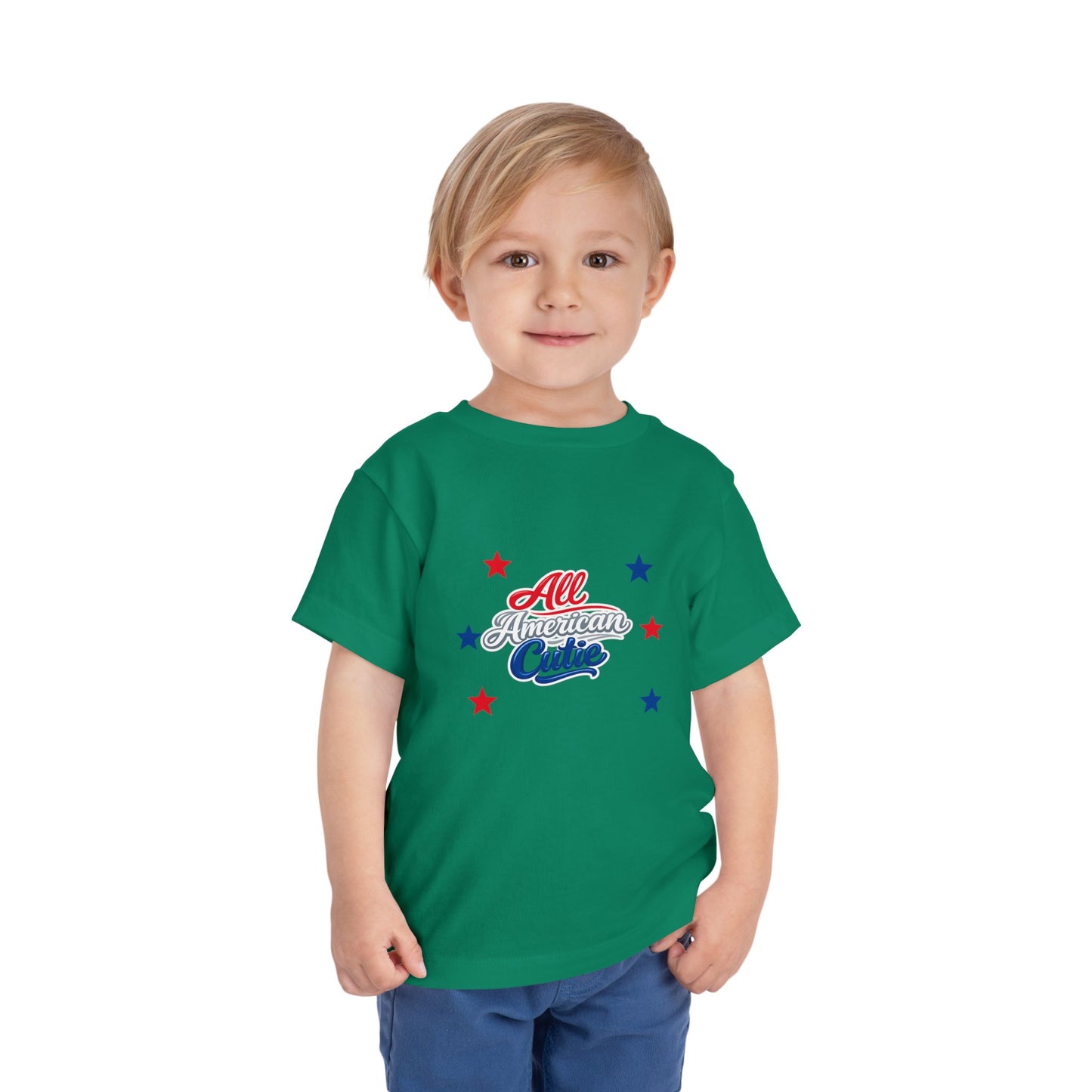 Toddler Tee — "All American Cutie" Patriotic Stars Shirt