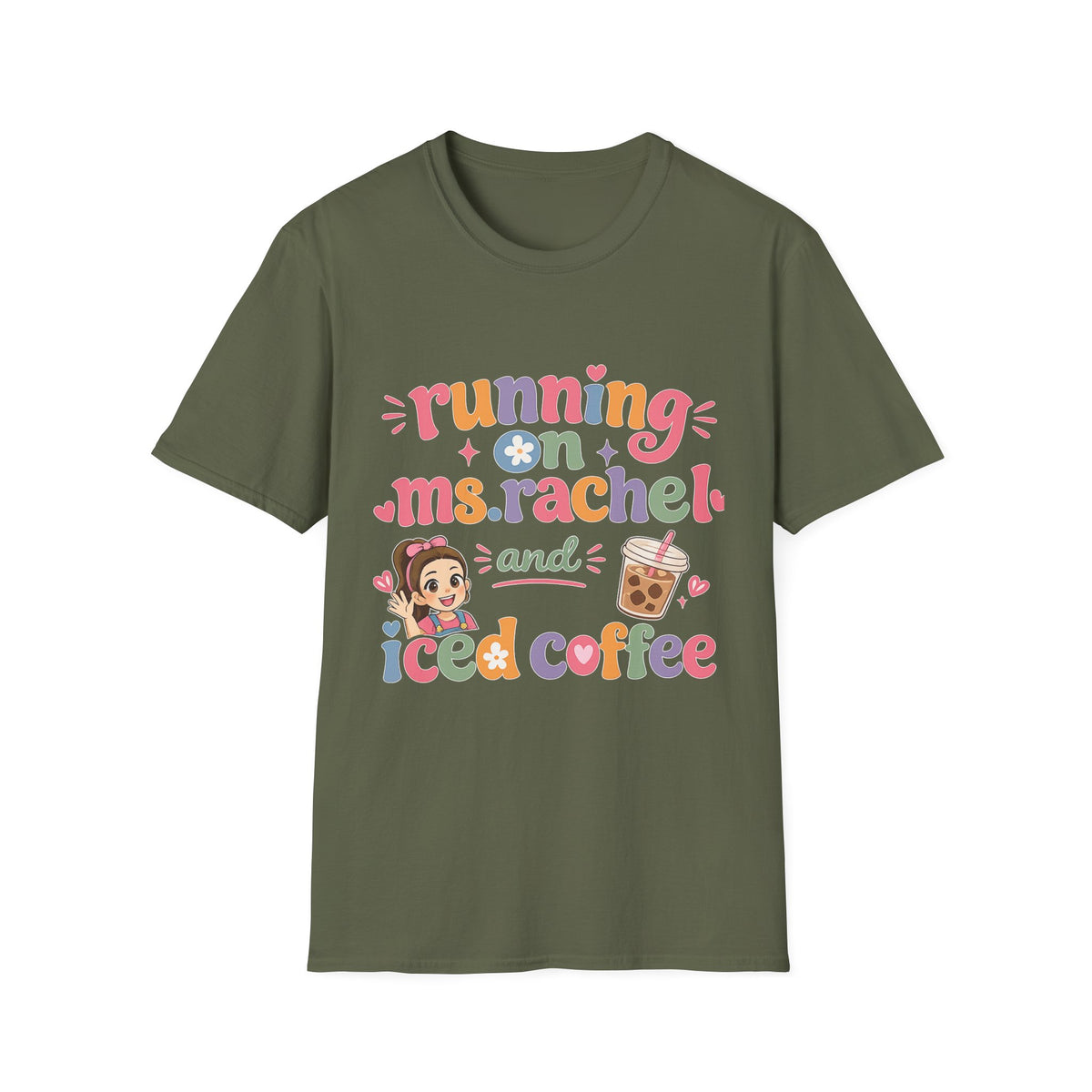 Running on Ms. Rachel and Iced Coffee T-Shirt